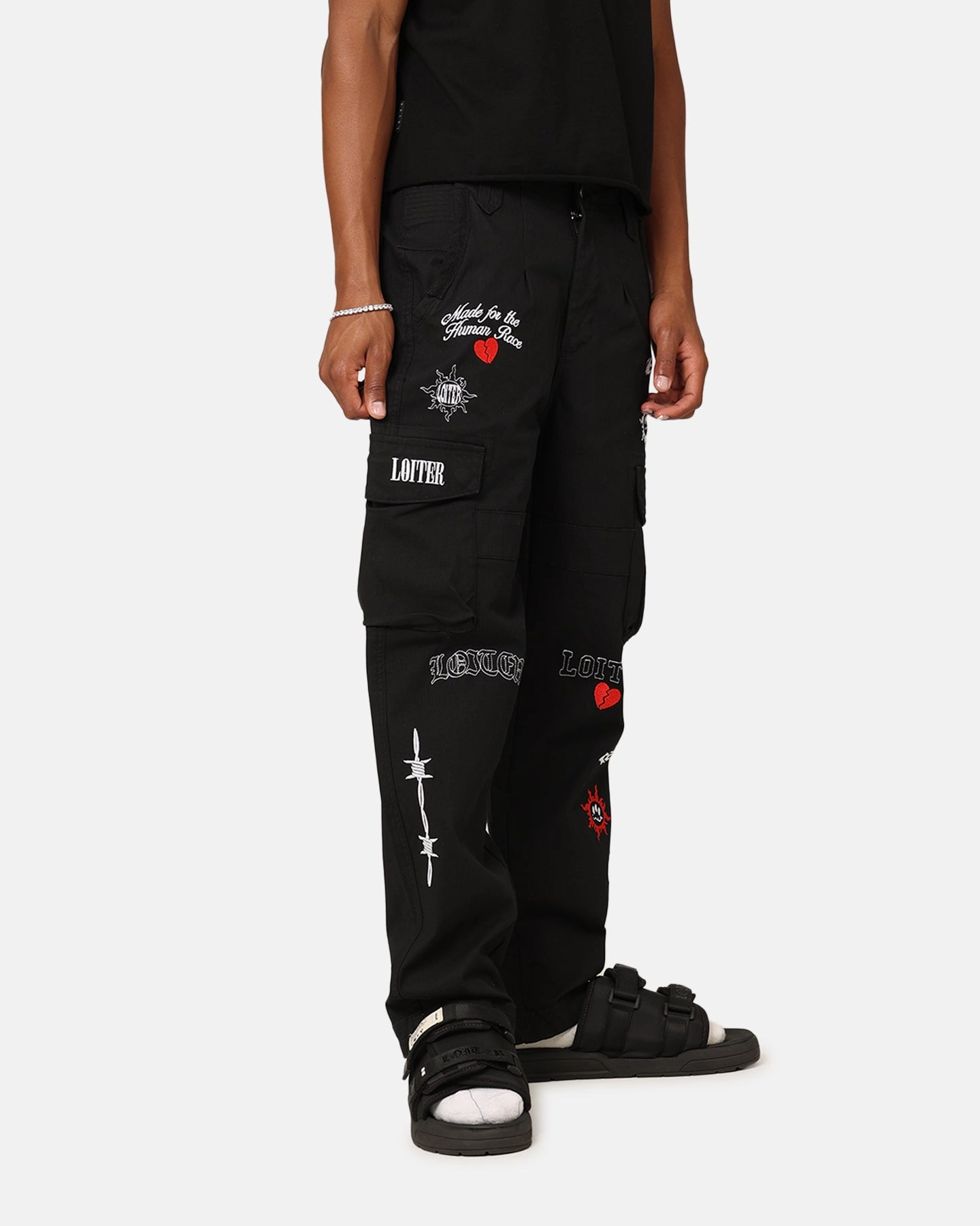 Loiter Sketch Cargo Pants Black NoBuckleDesign