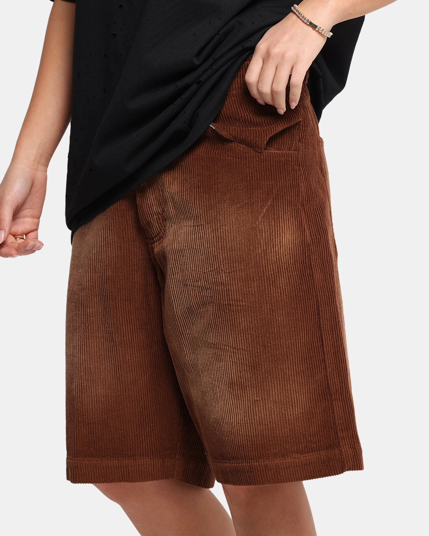 XXIII Corduroy Wash Jorts Brown Sports Comfort