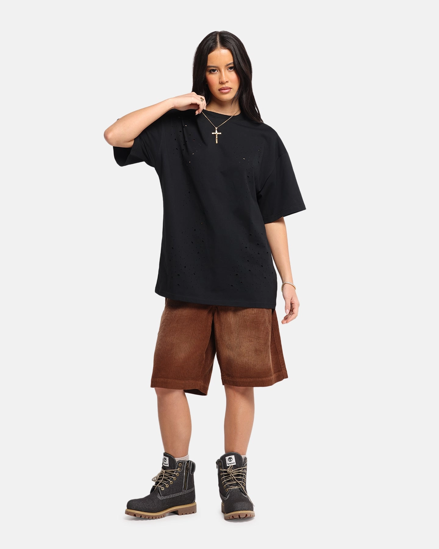 XXIII Corduroy Wash Jorts Brown WideLegOpening