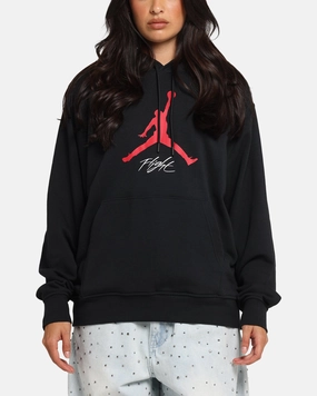 Jordan Essentials Loopback Fleece Pullover Hoodie Black/Red Ergonomic Shoulder Design
