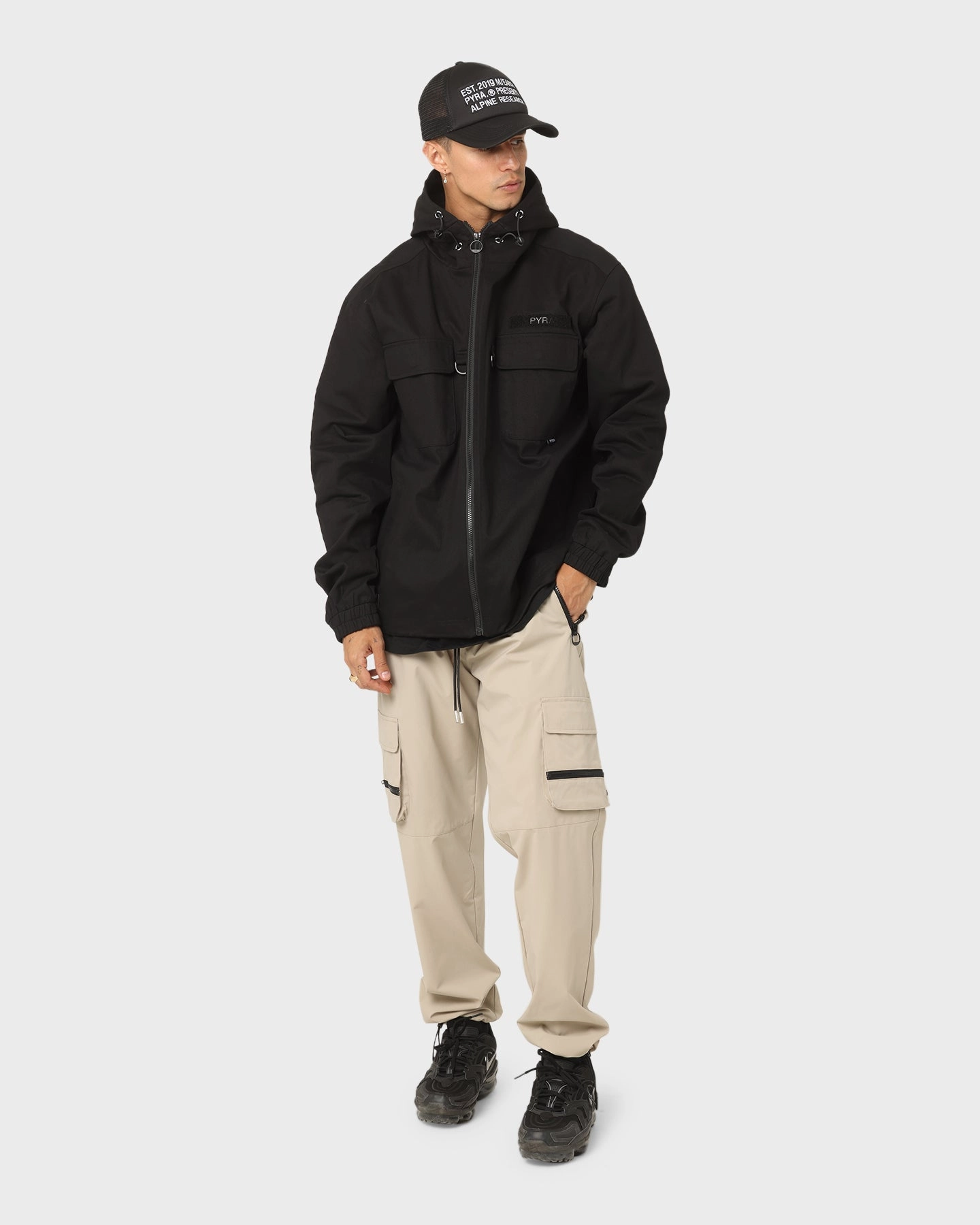PYRA Soho Cargo Jacket Black Short-sleeved Toothpaste