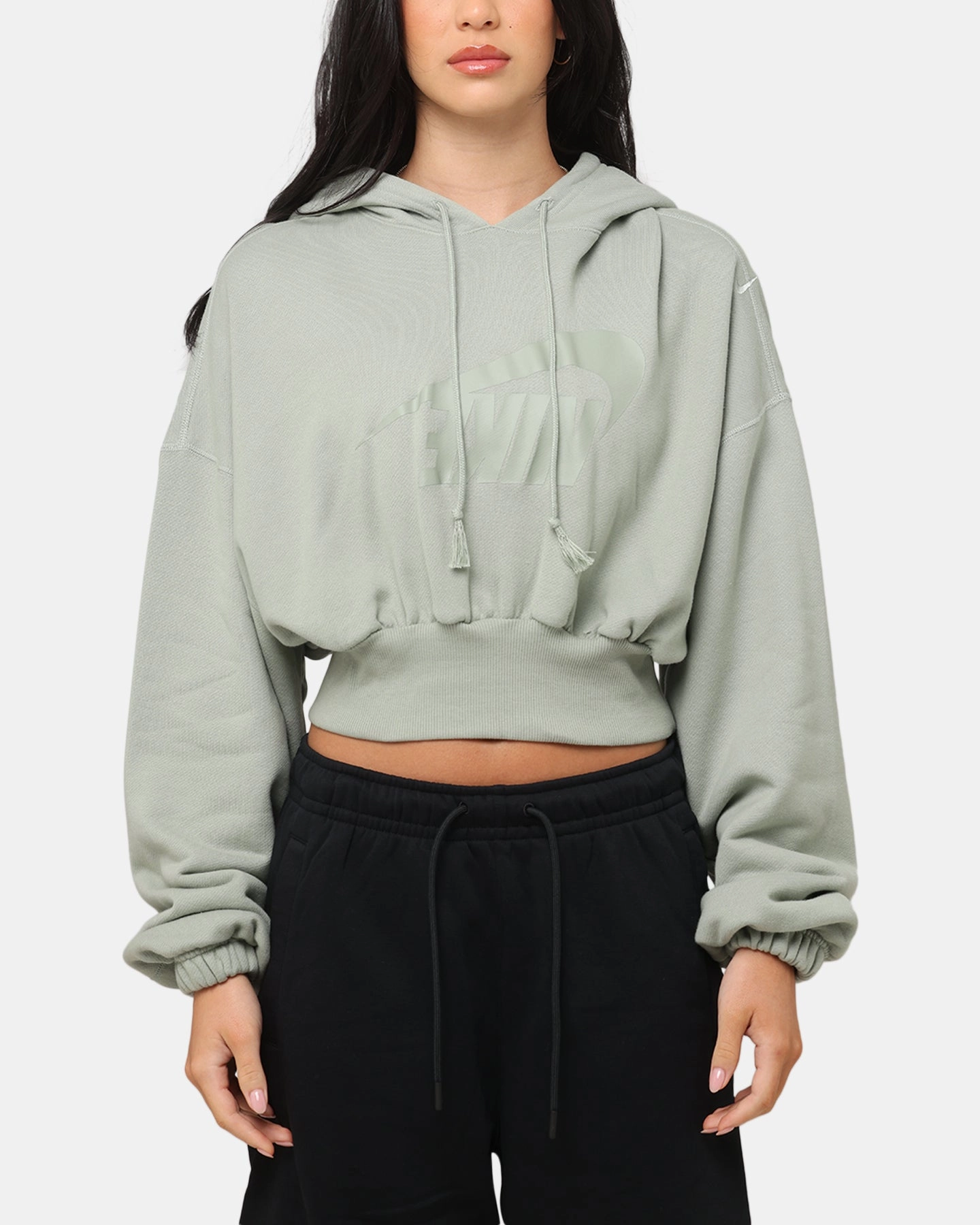 Mindfulness Mouthwash Nike Women's Sportswear Oversized Cropped Fleece Pullover Hoodie Jade Horizon