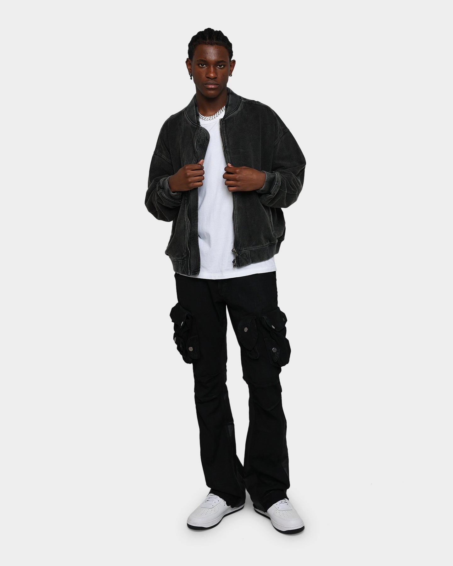 Casual Outdoor Layer MNML Layered Bomber Jacket Black
