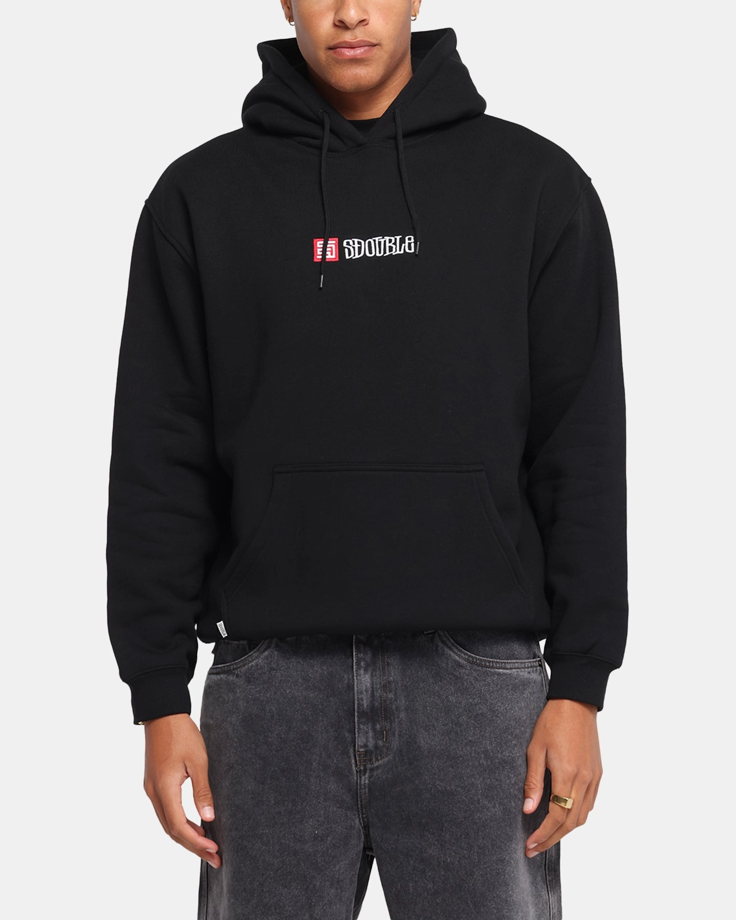 S Double S-Cube Block Hoodie Black Ultra Soft Lining Active Fresh
