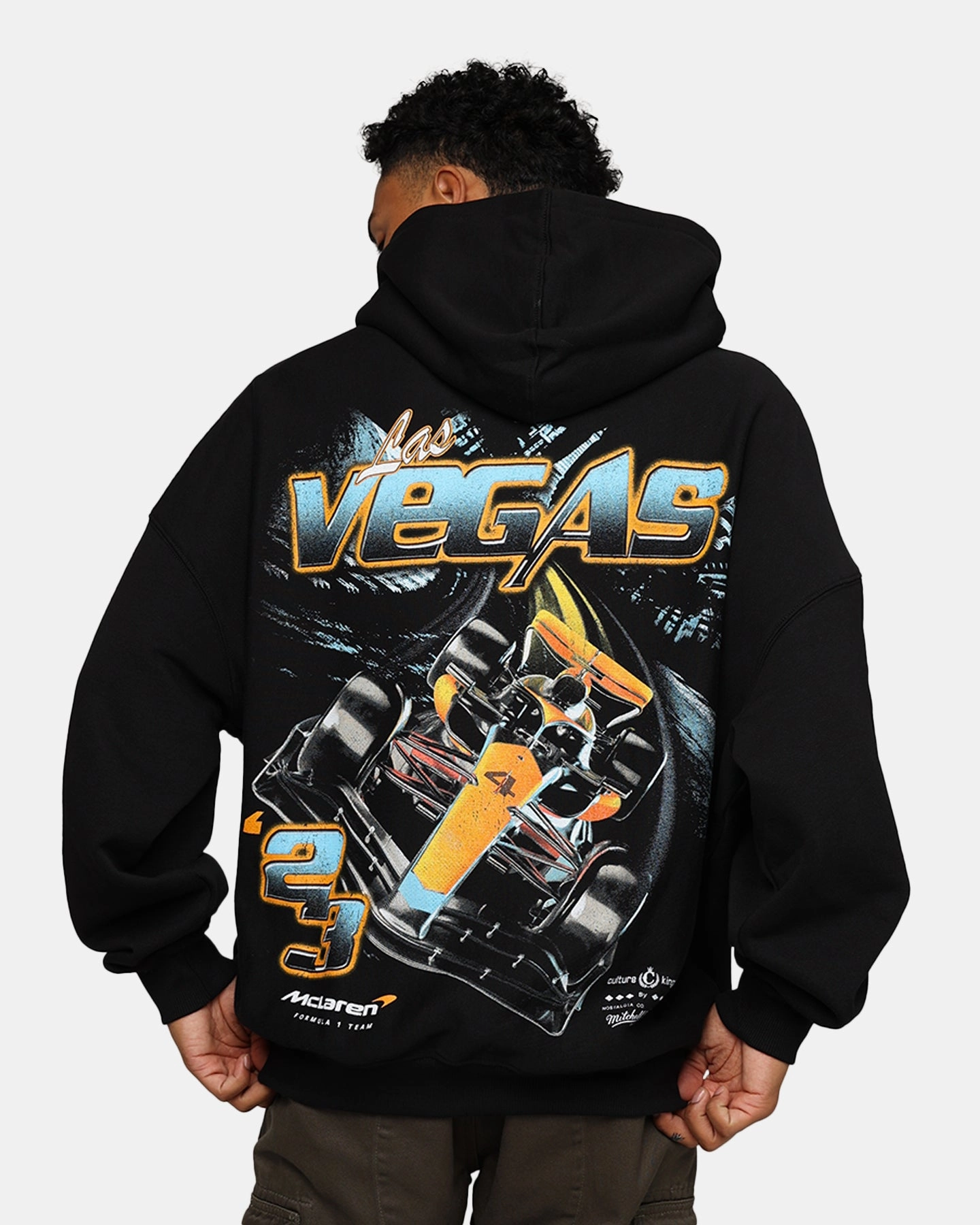 Mitchell & Ness X McLaren X Culture Kings Las Vegas Collection Lando Norris Vintage Hoodie Black Mindfulness upcycled design