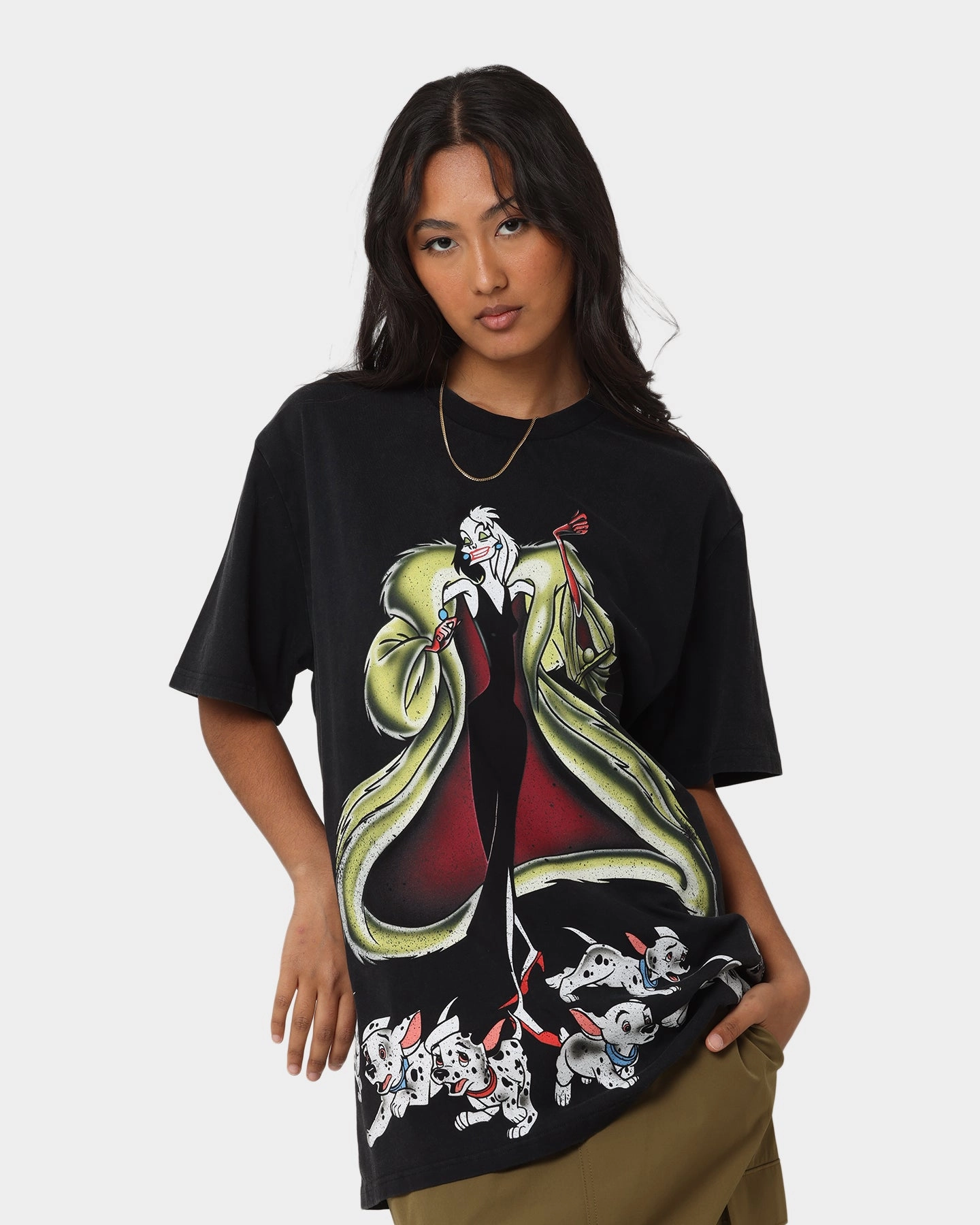 Disney Cruella Vintage T-Shirt Washed Black Layered Look