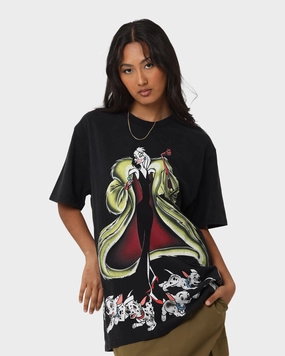 Disney Cruella Vintage T-Shirt Washed Black Layered Look