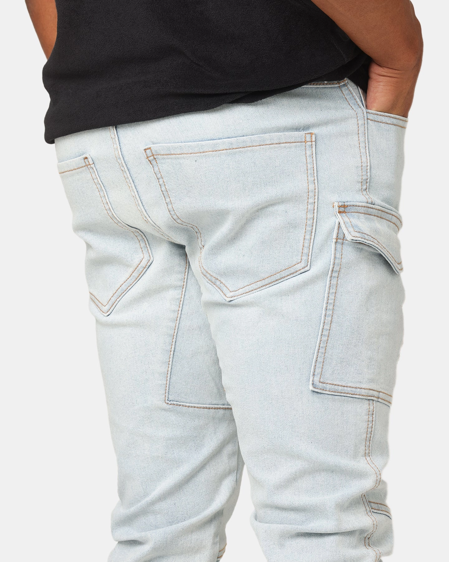 All Season Fit Saint Morta Skinny Cargo Jeans Vintage Blue