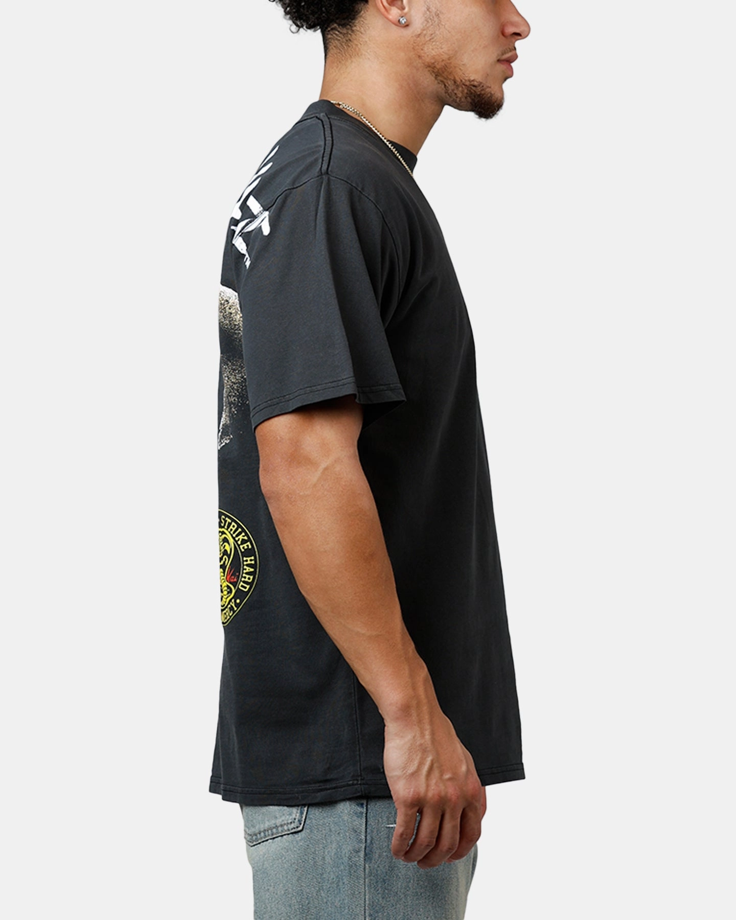 Philcos X Cobra Kai Johnny T-Shirt Black Perfect for Workouts V neck elegance
