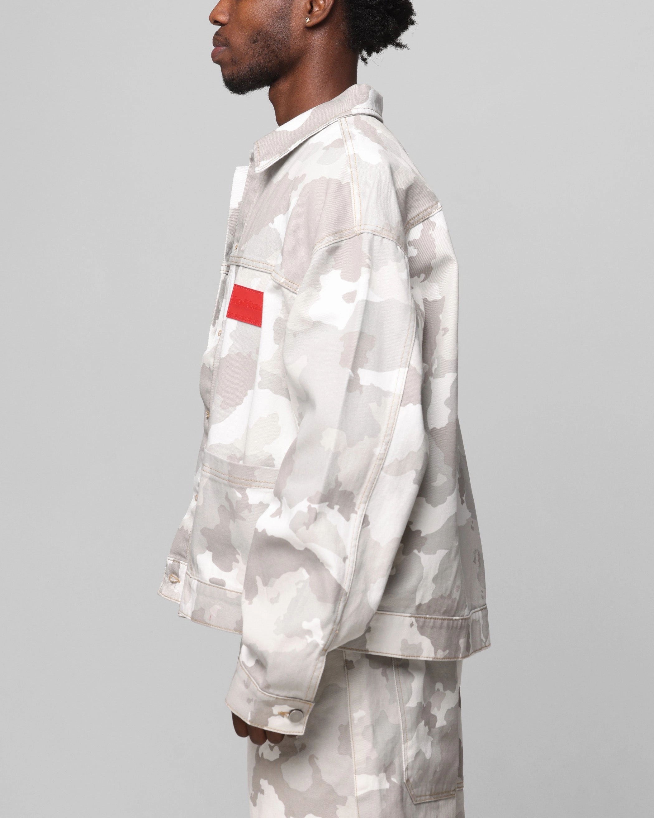 Loiter Prestige Denim Jacket Snow Camo Compression Packed Design WrinkleResistant