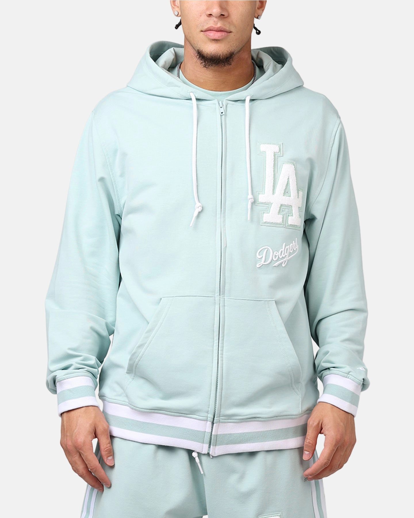 New Era Los Angeles Dodgers 'Logo Select Mint' Full Zip Hoodie Mint/White Daily Wear
