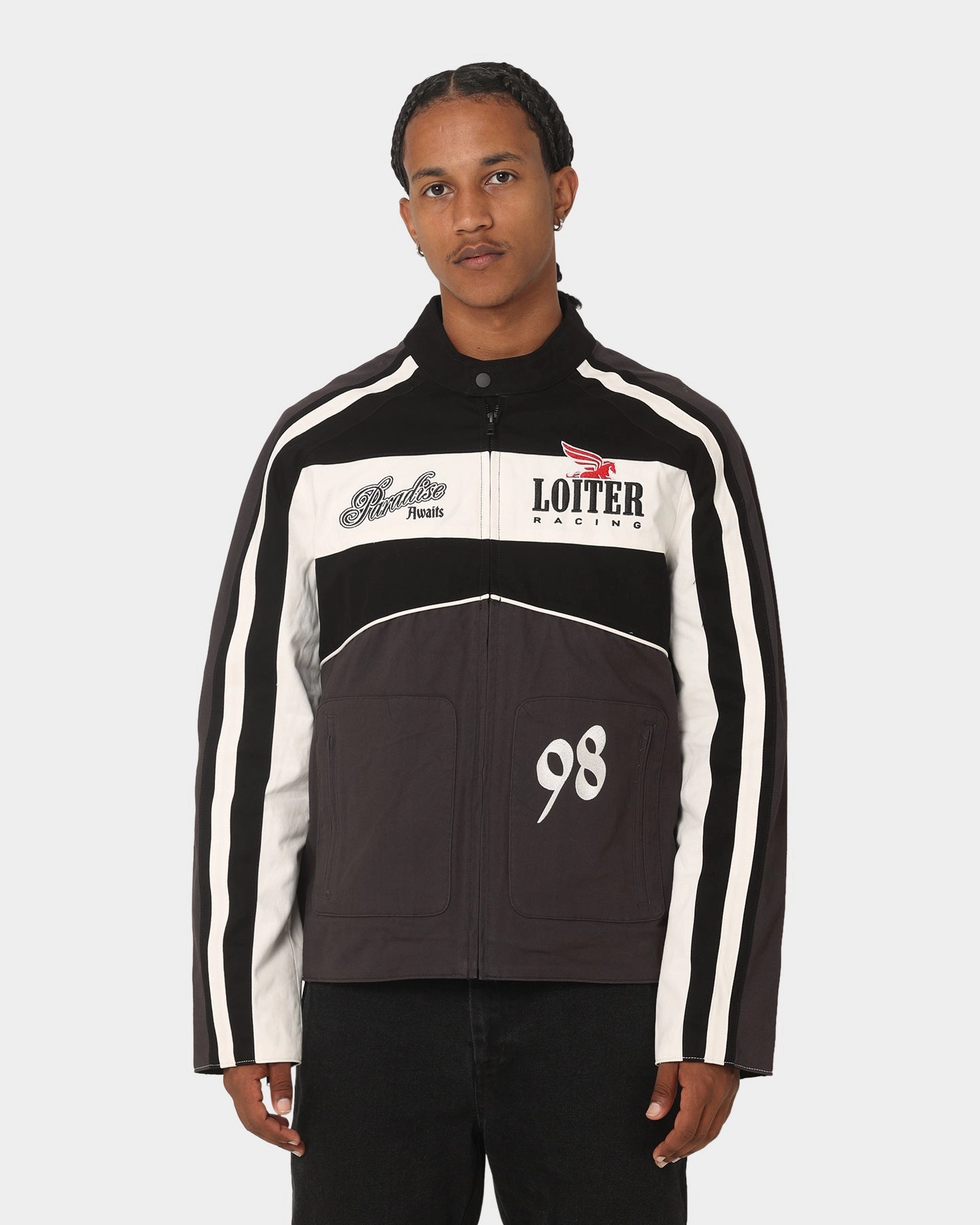 Statement Rugged Layering Loiter Motor Jacket Black