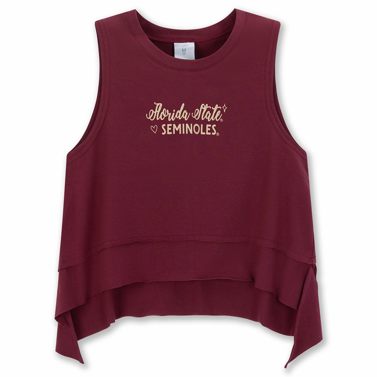 Zip Up ZooZatz's Youth Girl's Florida State Seminoles Design Flowy Tri-blend Tank - Garnet