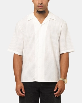 Designer Touch Saint Morta Textured Short Sleeve Shirt White