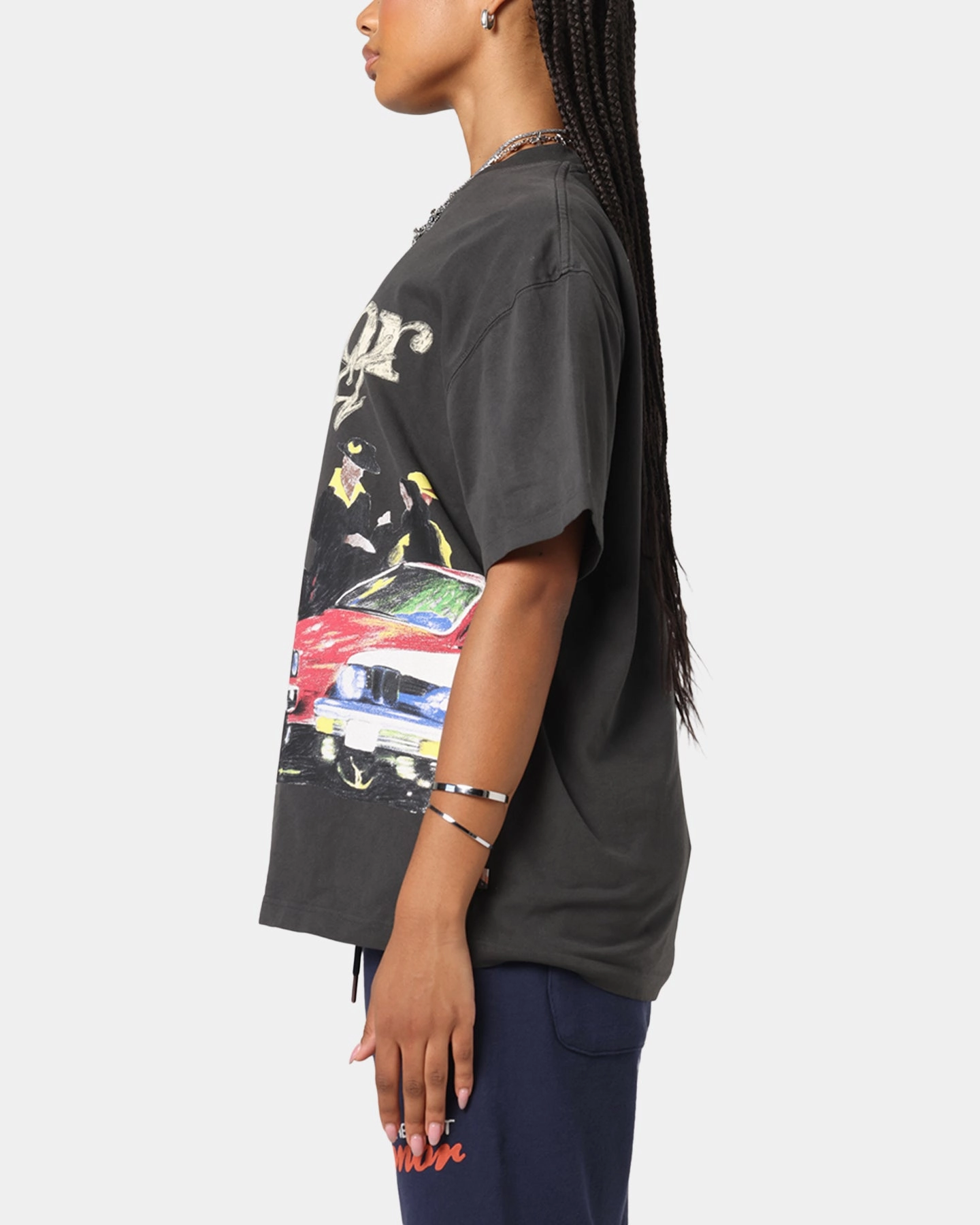 Circular Knit Construction GarmentDyedTexture Honor The Gift Shift T-Shirt Black