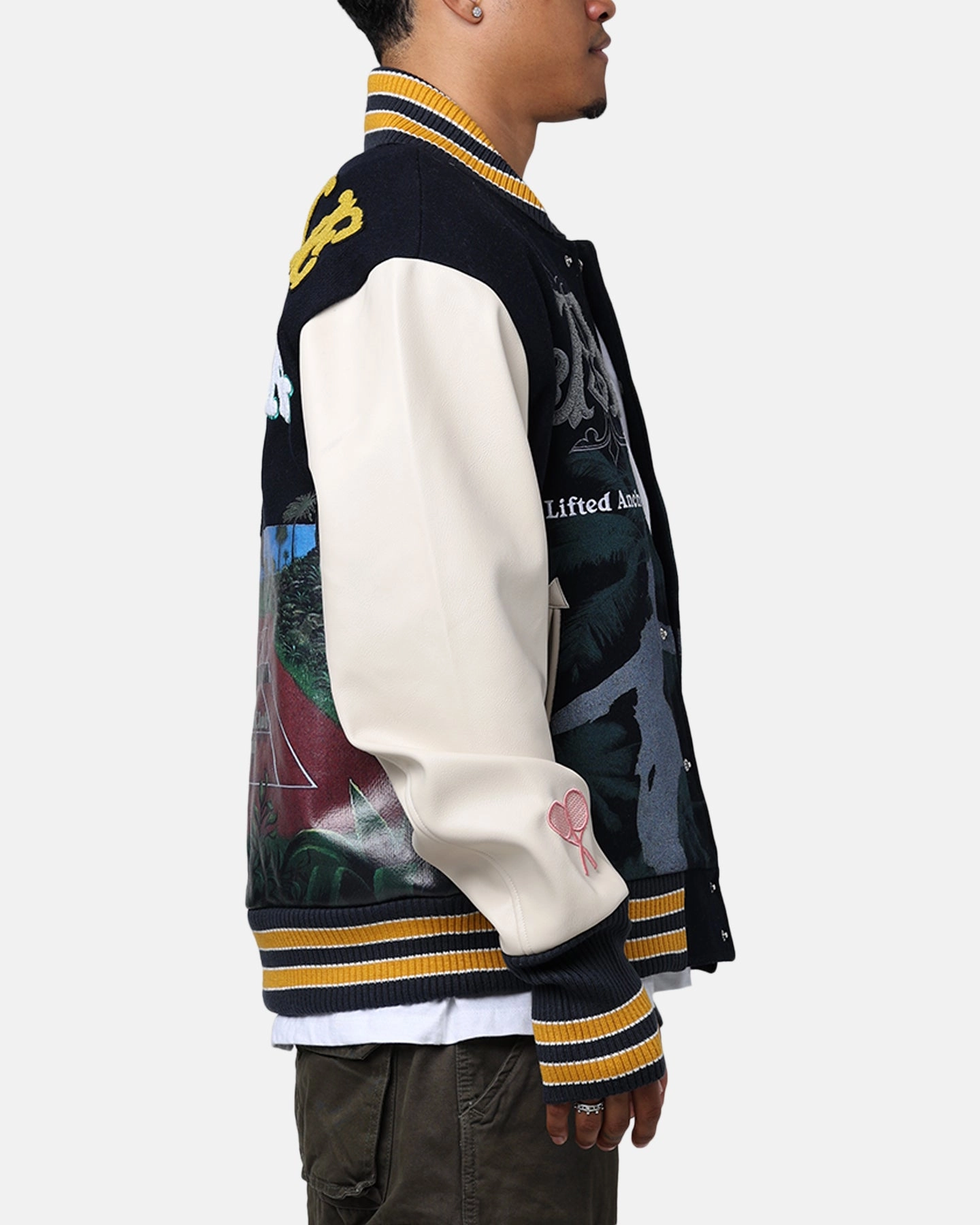 Lifted Anchors "Kournikova" Varsity Tennis Jacket Deep Navy snowboarder