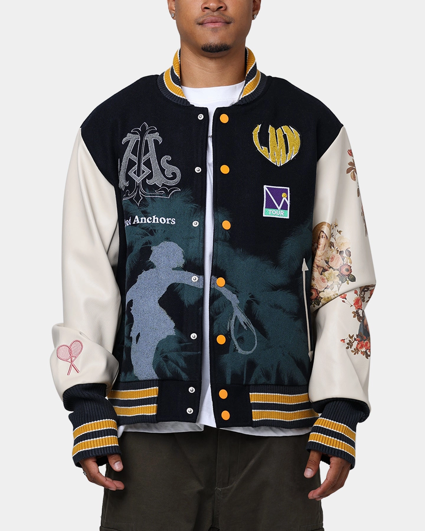 Lifted Anchors "Kournikova" Varsity Tennis Jacket Deep Navy Folder professionals