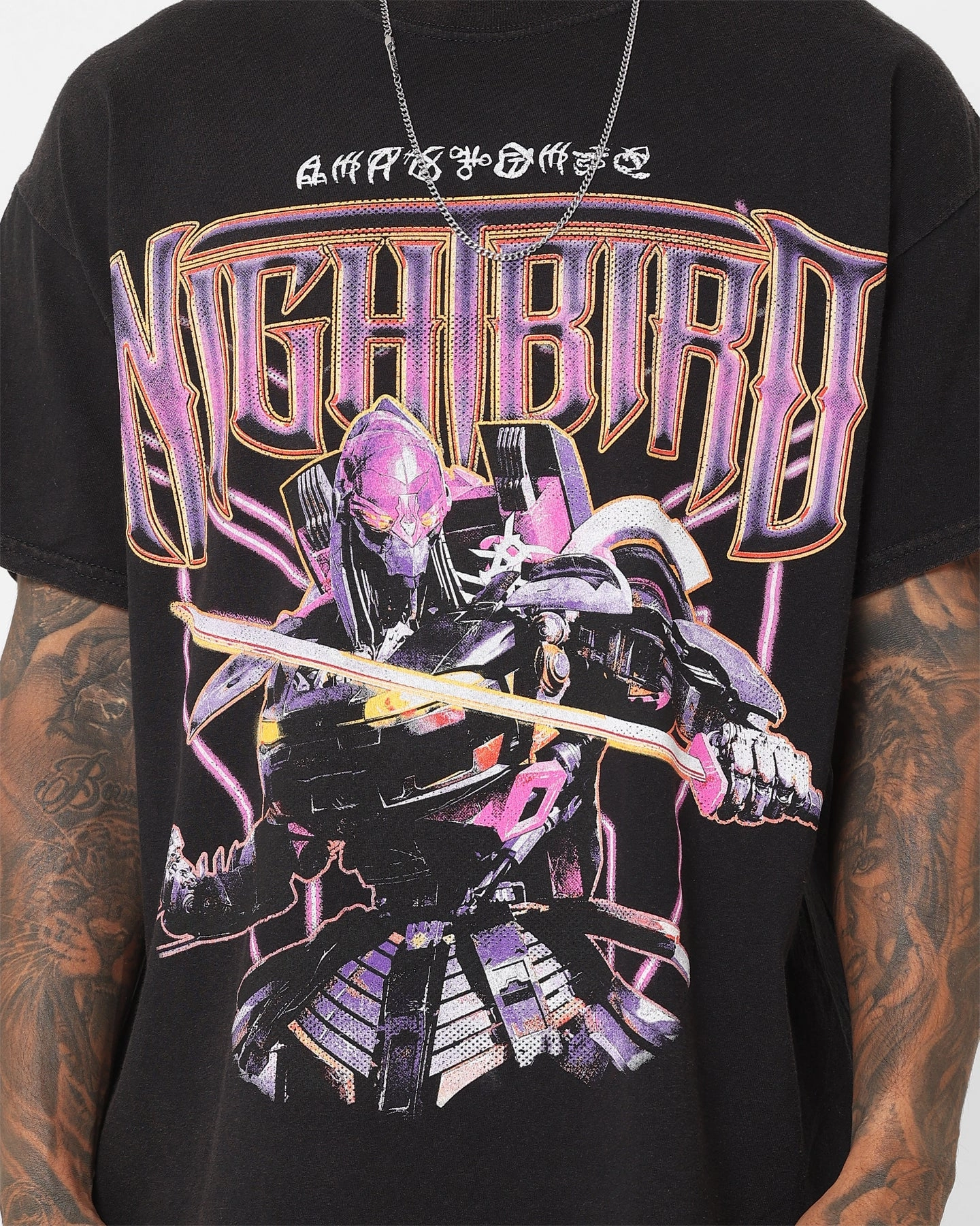 Simple Fit Goat Crew X Transformers Nightbird Vintage T-Shirt Black Wash