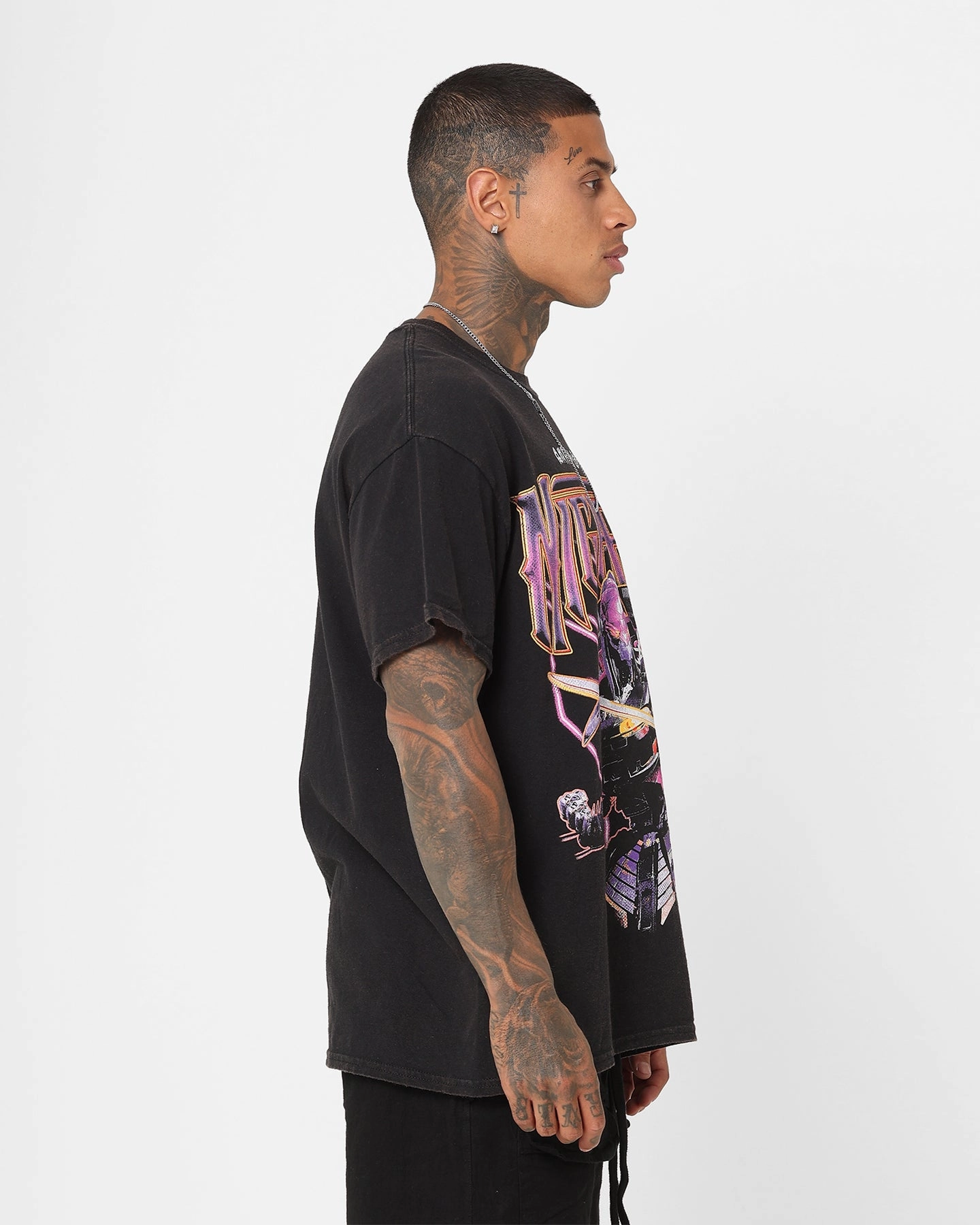 polo neck Goat Crew X Transformers Nightbird Vintage T-Shirt Black Wash