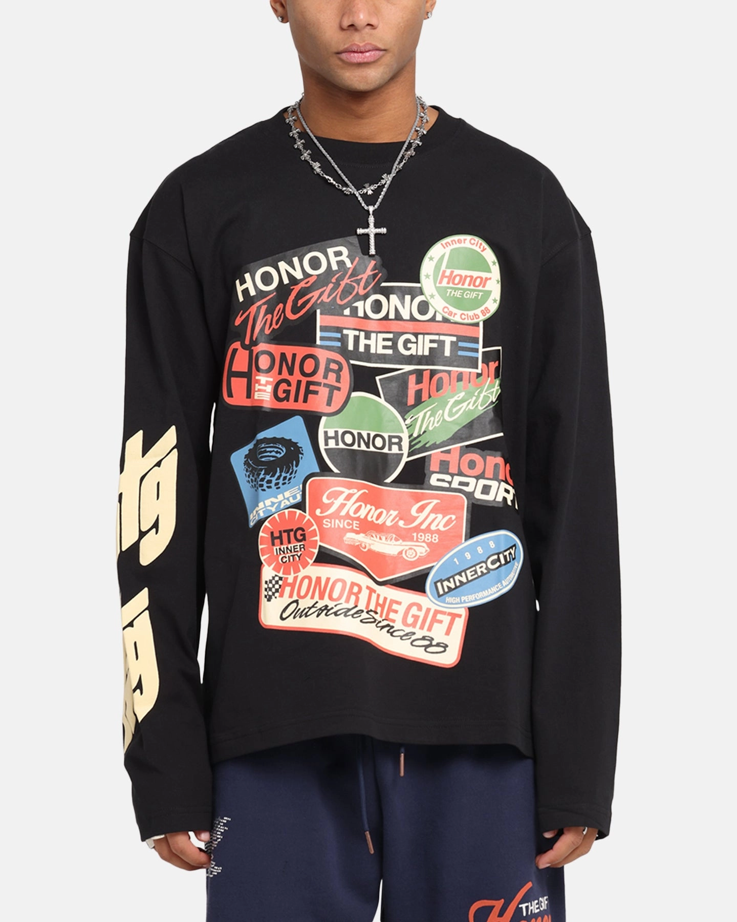 Honor The Gift Fuel Long Sleeve T-Shirt Black Summer Wear Active Comfort