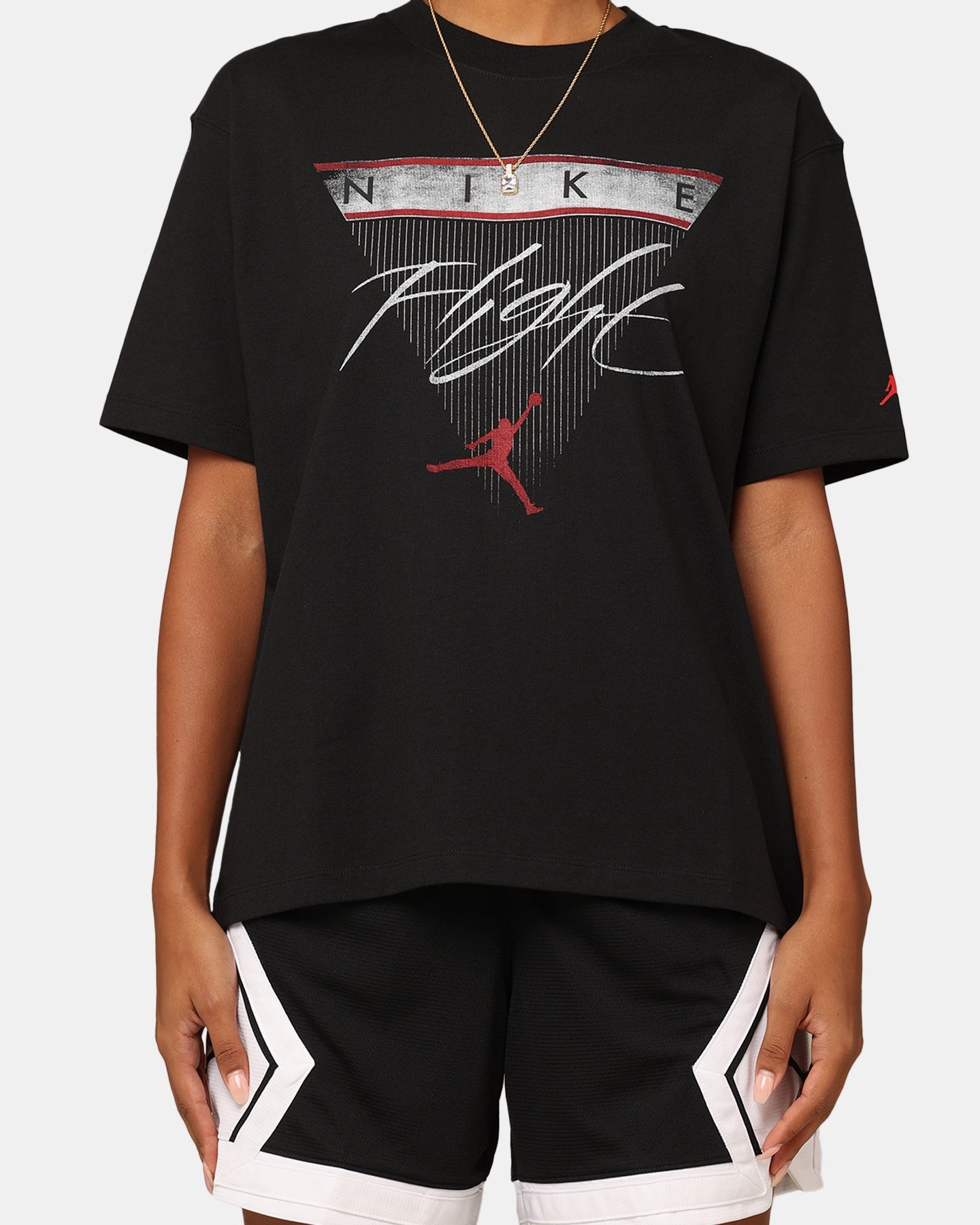 Jordan Women's Flight Heritage Graphic T-Shirt Black/Gym Red Essential Wear