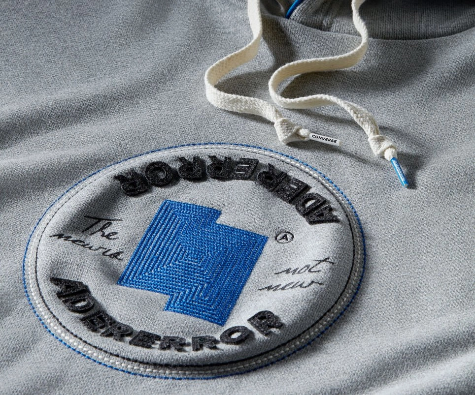 Converse x Ader Error Shapes Hoodie 'Grey' Full Zip Front Closure