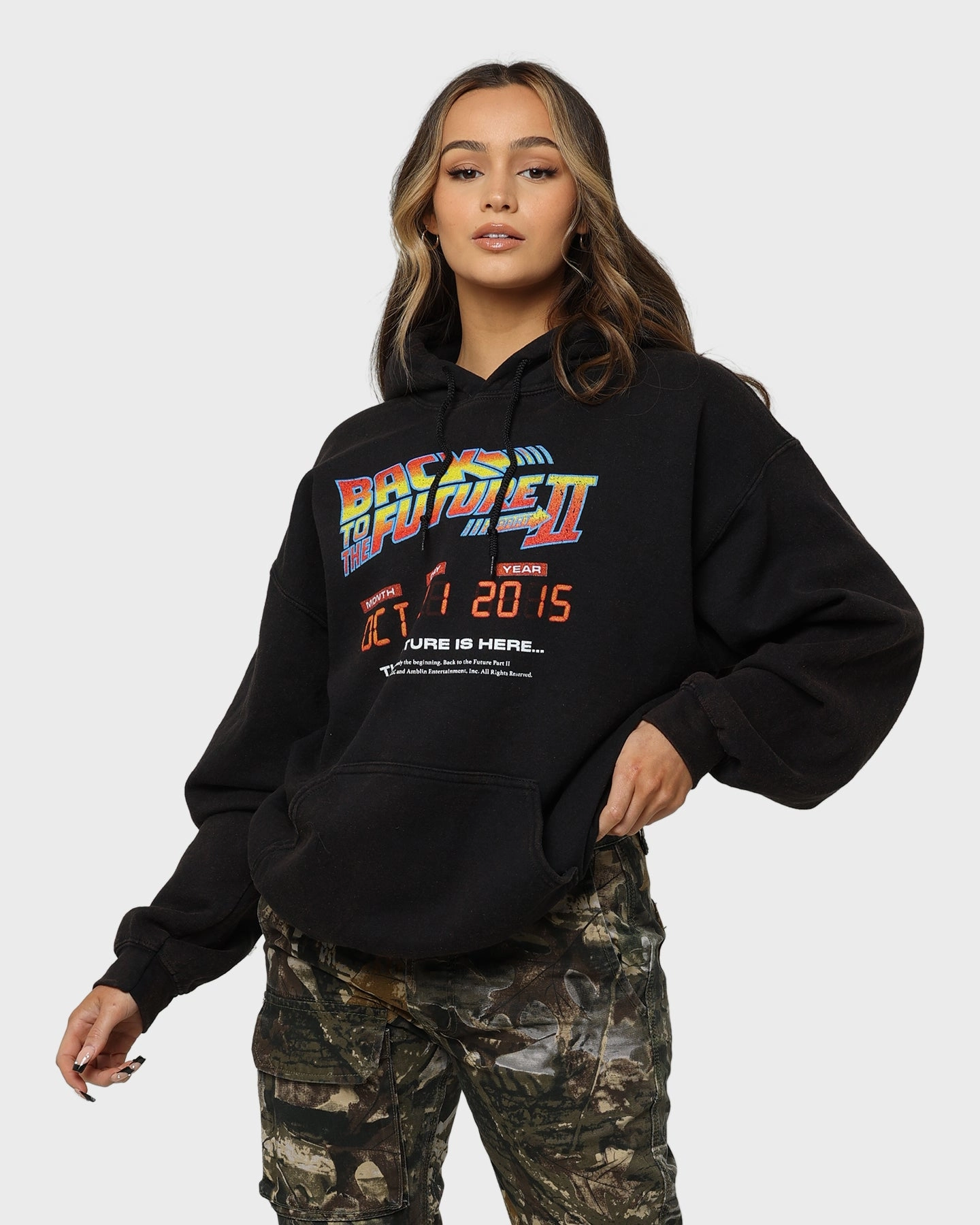 Resilience Packable Layer American Thrift X Back To The Future Back To The Future 2 Vintage Hoodie Washed Black