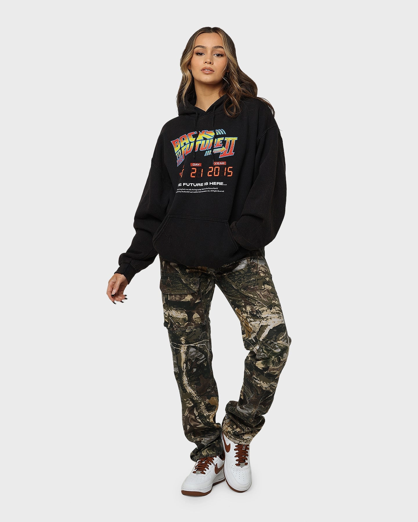 Active Movement American Thrift X Back To The Future Back To The Future 2 Vintage Hoodie Washed Black
