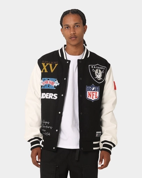 Streetwear Style Majestic Athletic Las Vegas Raiders Multi Hit Jacket Black