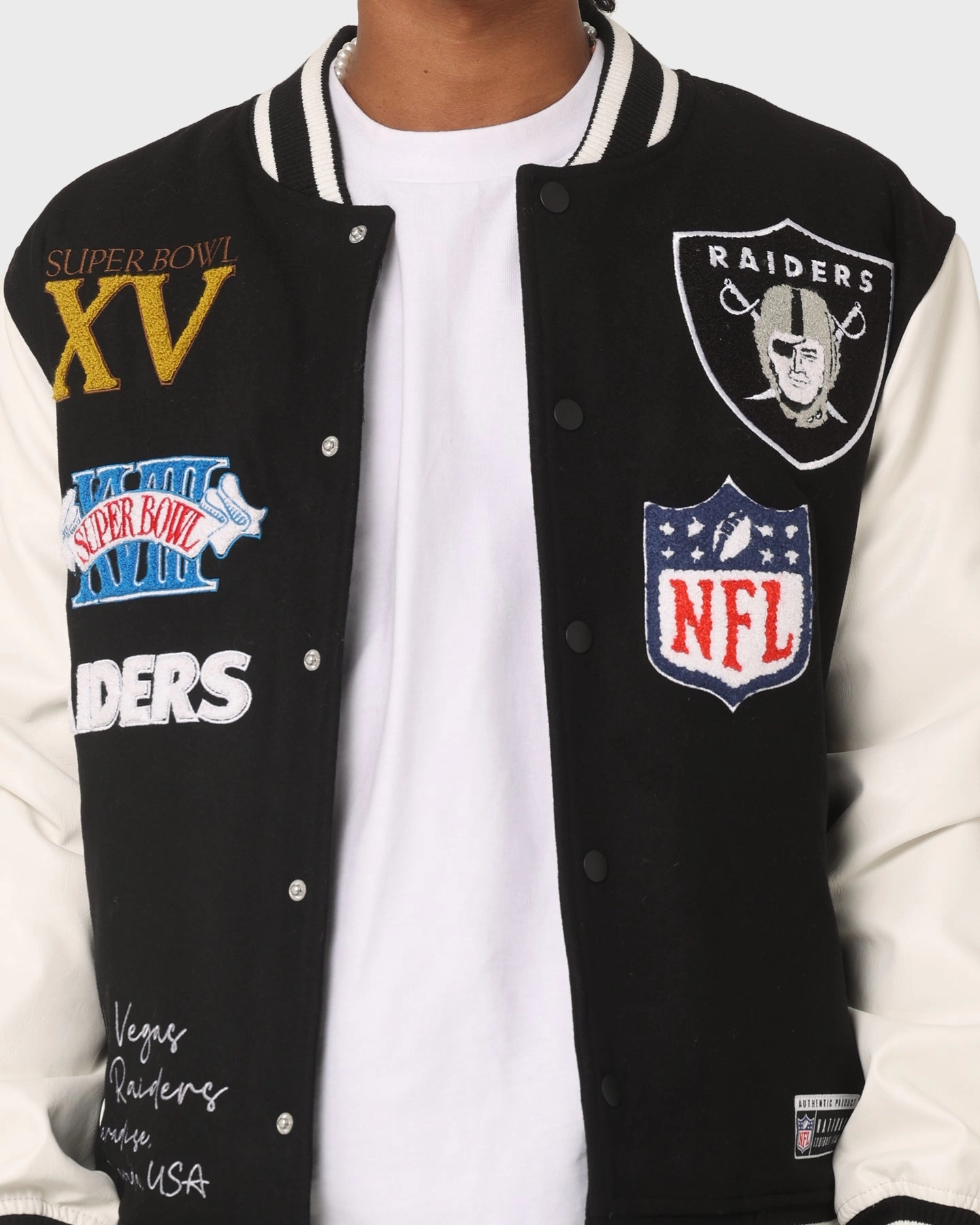 Double Layered Edging Soft Shell Material Majestic Athletic Las Vegas Raiders Multi Hit Jacket Black
