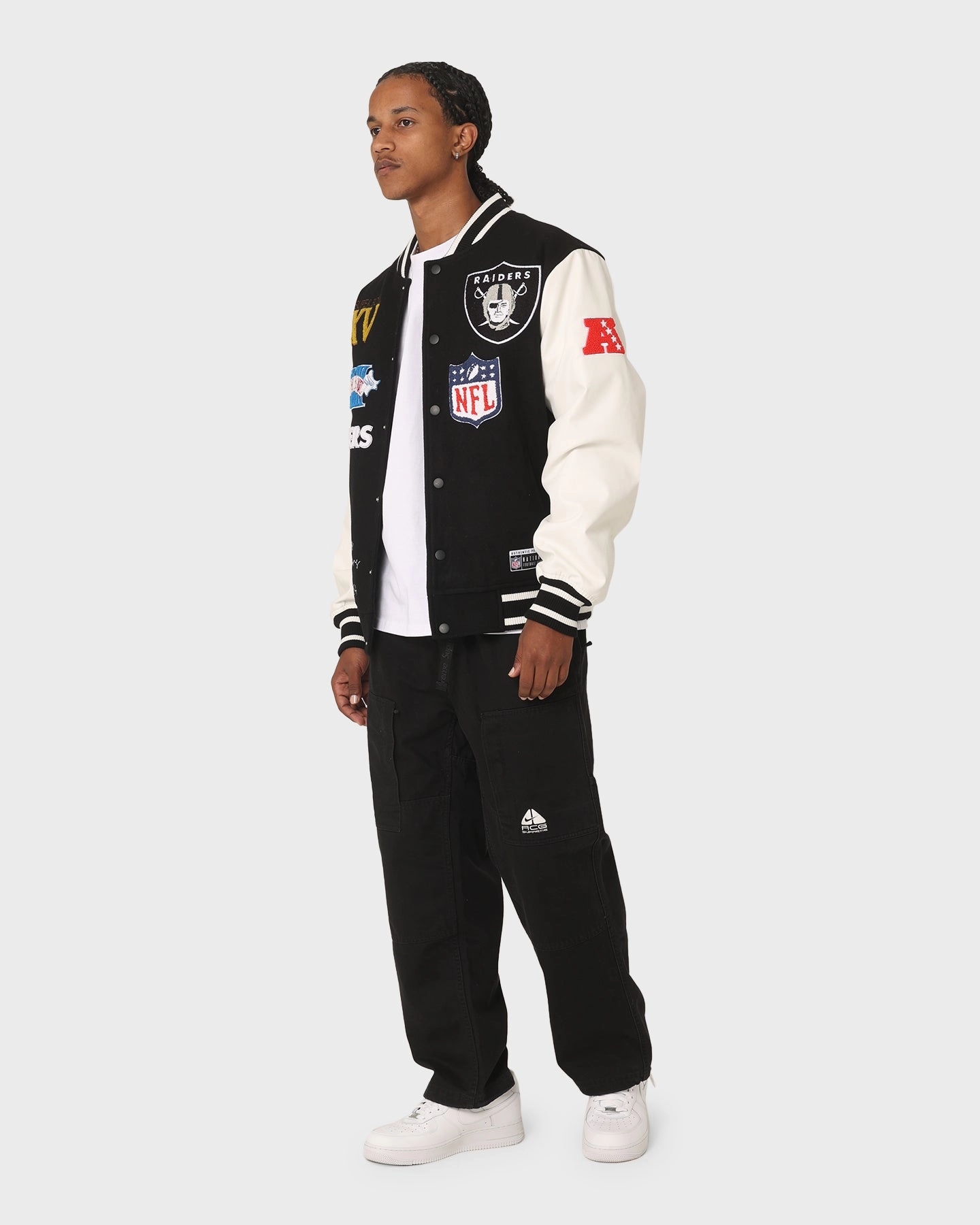 Majestic Athletic Las Vegas Raiders Multi Hit Jacket Black Multi Pocket System