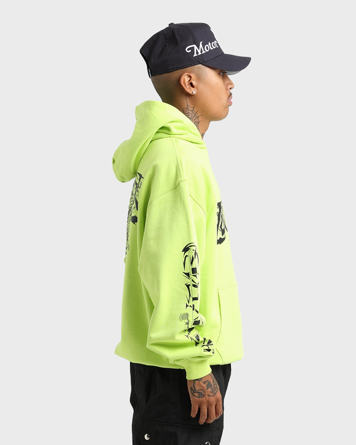 Loiter Anarchy Hoodie Neon Green Brand Hidden Compartments