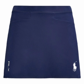 Local Artisan Figure Flattering Ralph Lauren Aim 4-Way Stretch 15" Solid Golf Skort Refined Navy - FW24 Women
