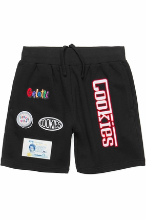 Compact Storage Pocket rhinestone accents Cookies Enzo Fleece Sweatshorts