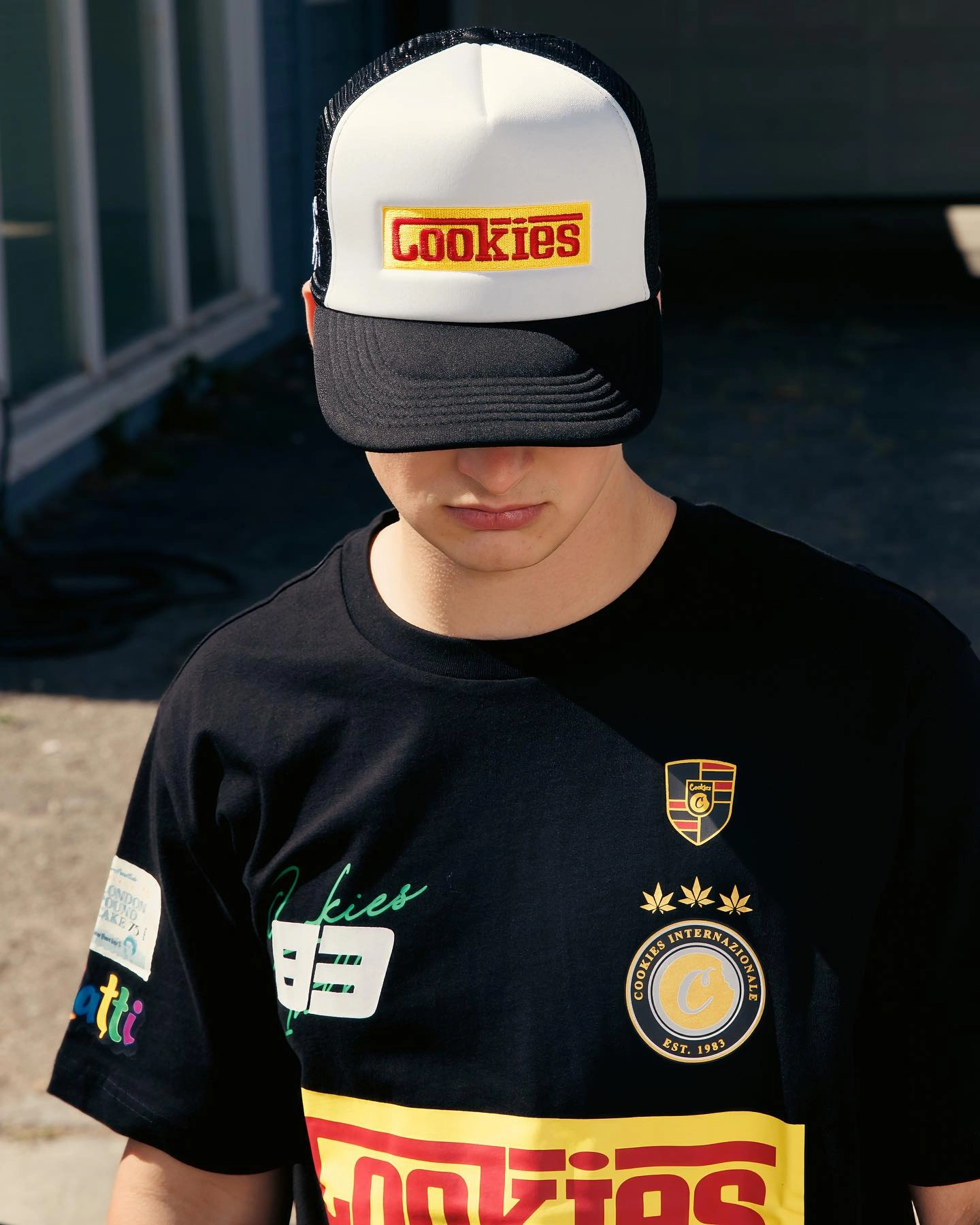 Ribbed Collar Trim Cookies Lake Como '83 SS Knit Tee