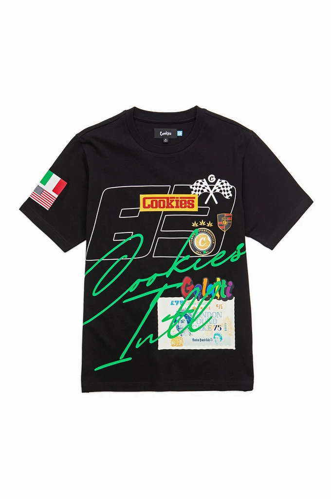 Cookies Lake Como Race Flag SS Knit Tee Chic Fashion