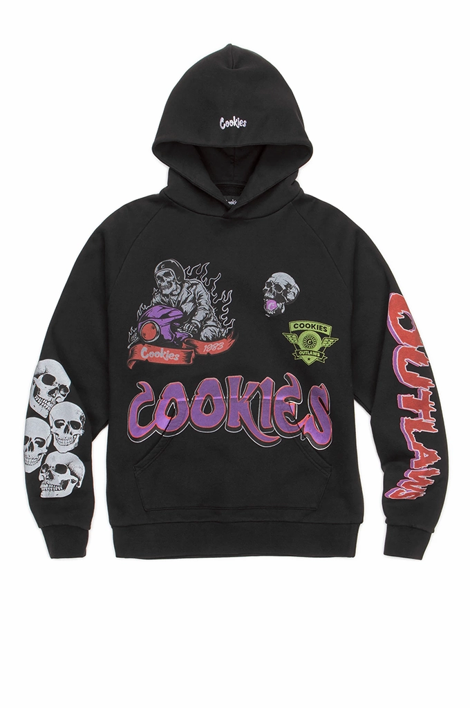 Ergonomic Paneling Large Size Cookies Outlaws Raglan Pullover Hoodie Essential Wear