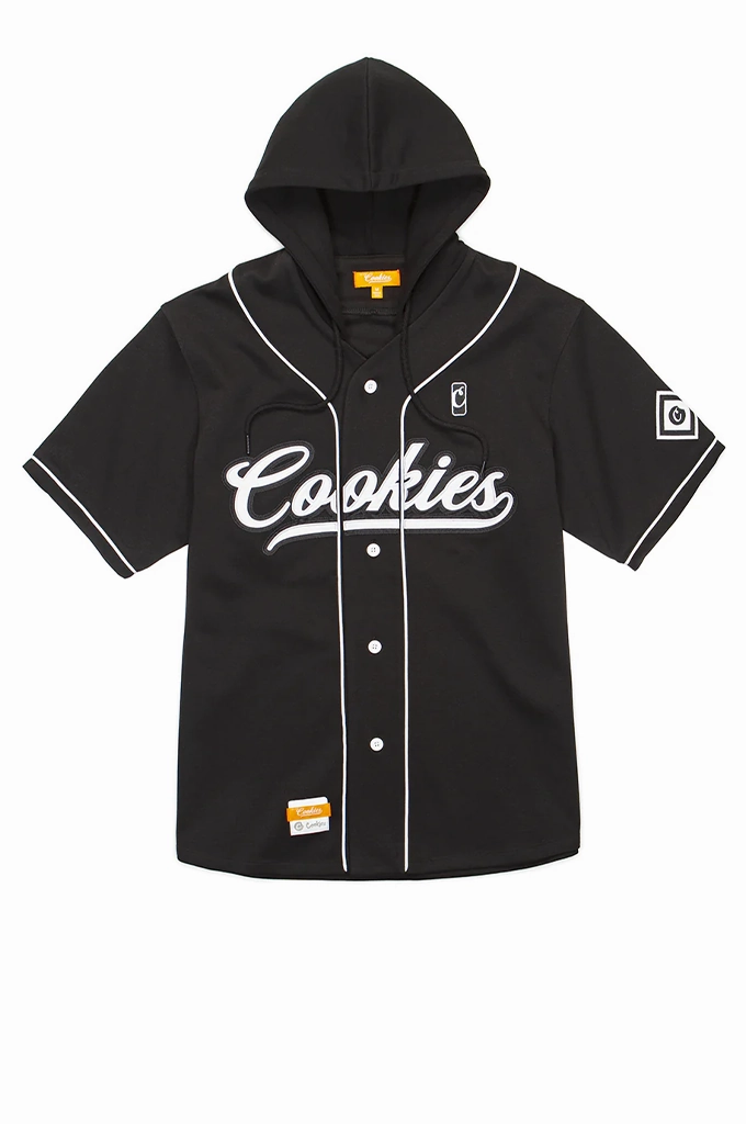 Cookies Pack Talk Wool Baseball Jersey Effortless Style Layered Mesh Inserts