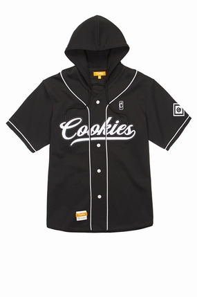 Cookies Pack Talk Wool Baseball Jersey Effortless Style Layered Mesh Inserts