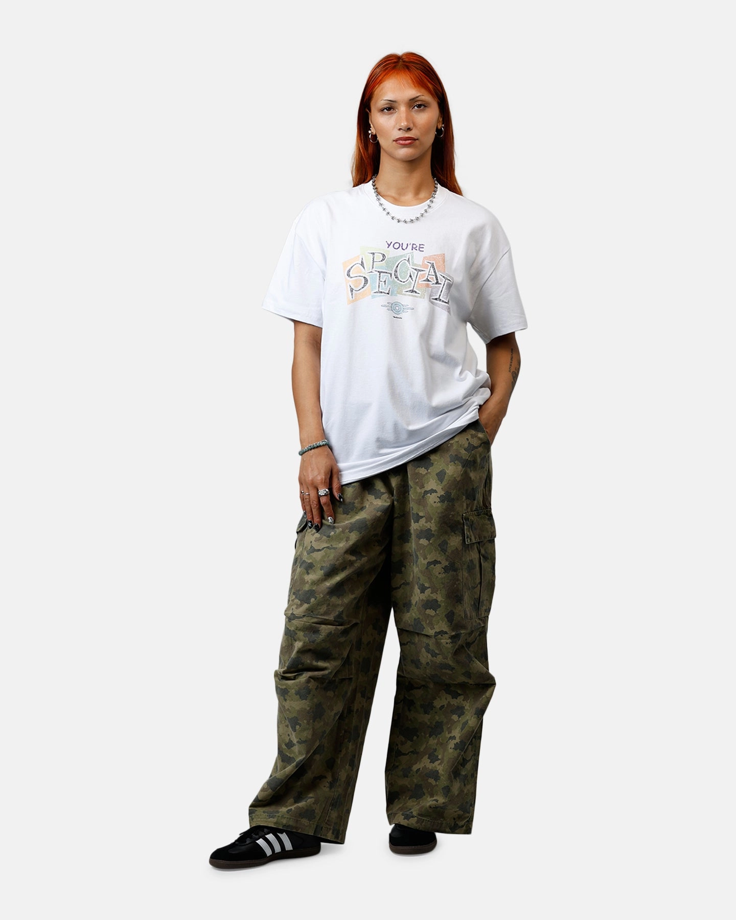 73 Studio X Fallout '76 S.P.E.C.I.A.L Vintage T-Shirt White Cozy Wardrobe Printed Logo