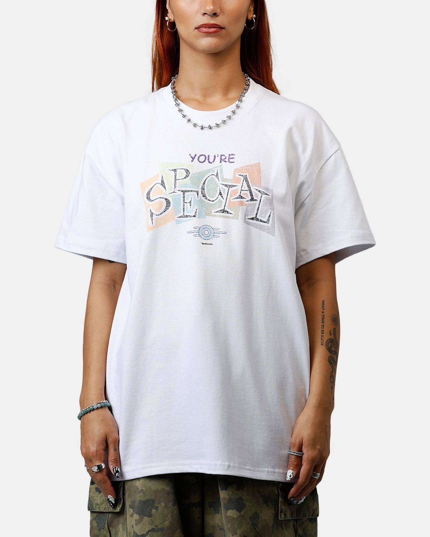 Eco Friendly Production Fit for All Seasons 73 Studio X Fallout '76 S.P.E.C.I.A.L Vintage T-Shirt White