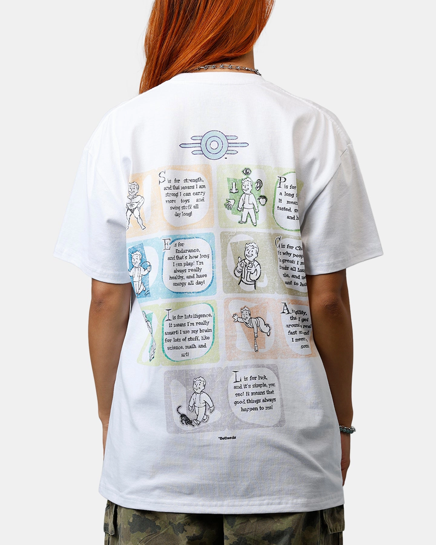 73 Studio X Fallout '76 S.P.E.C.I.A.L Vintage T-Shirt White Fit For Comfort