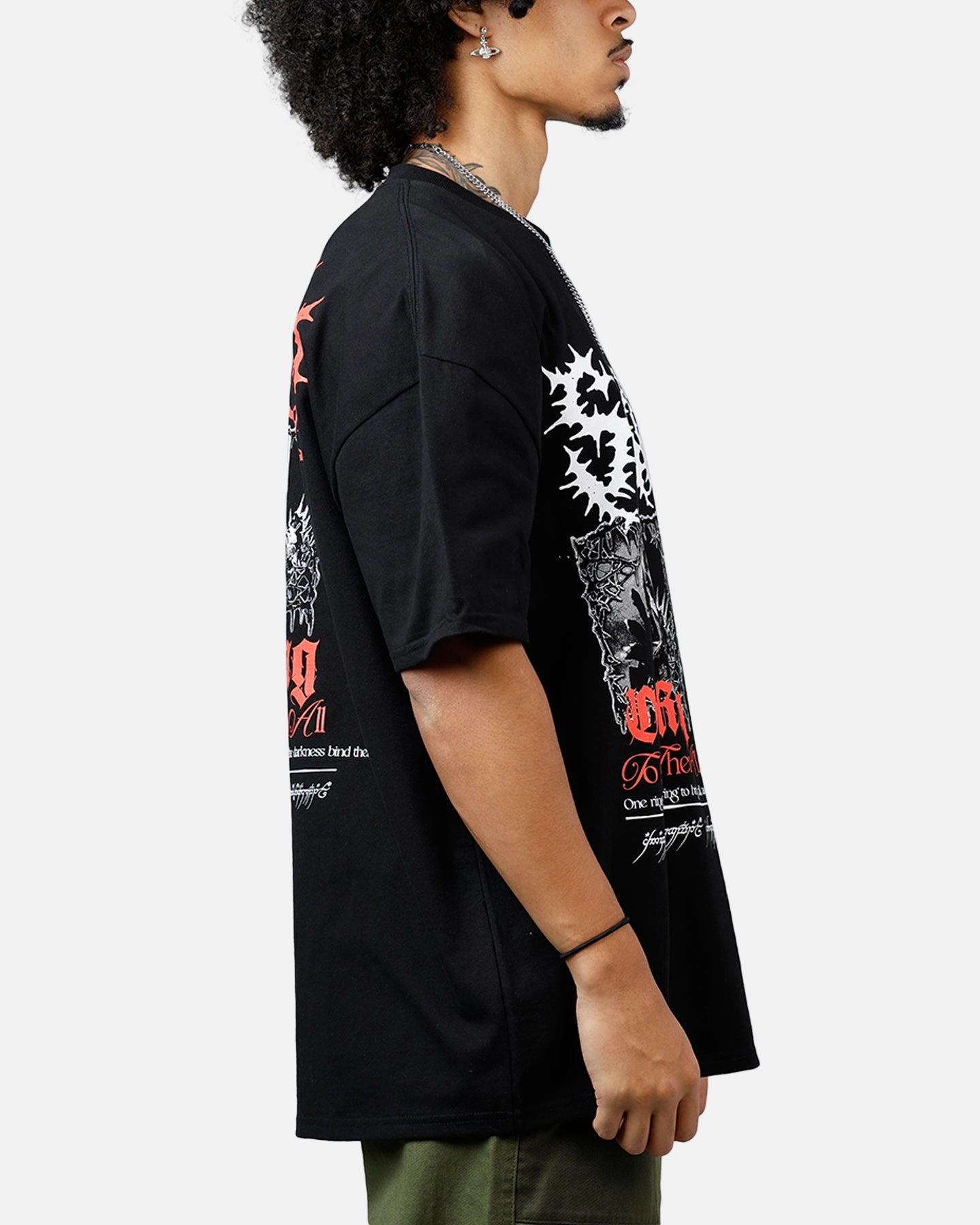 Ultimate Comfort Casual Vibe Wear American Thrift X The Lord Of The Rings Sauron Heavyweight T-Shirt Black