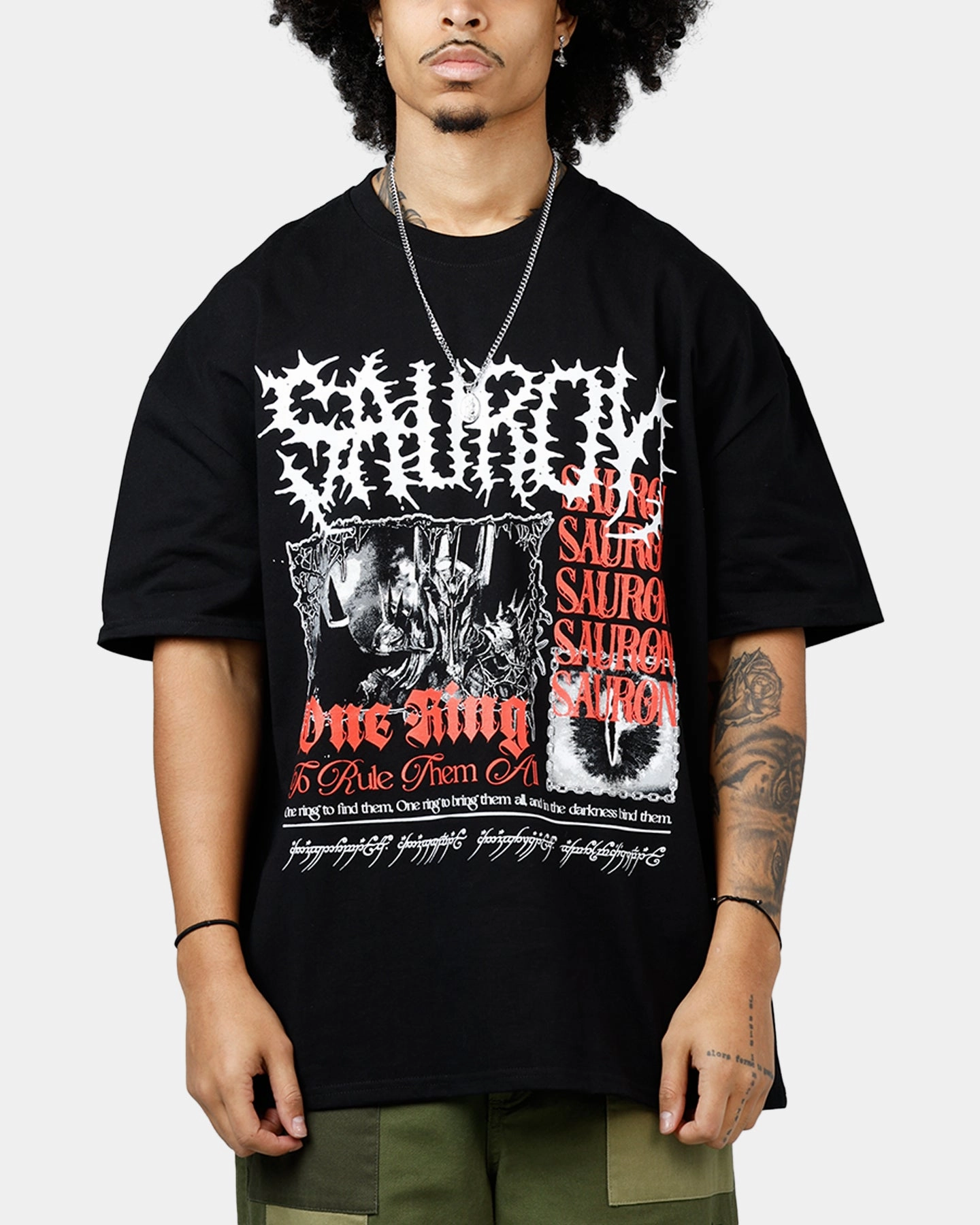 American Thrift X The Lord Of The Rings Sauron Heavyweight T-Shirt Black Relax Style Trend