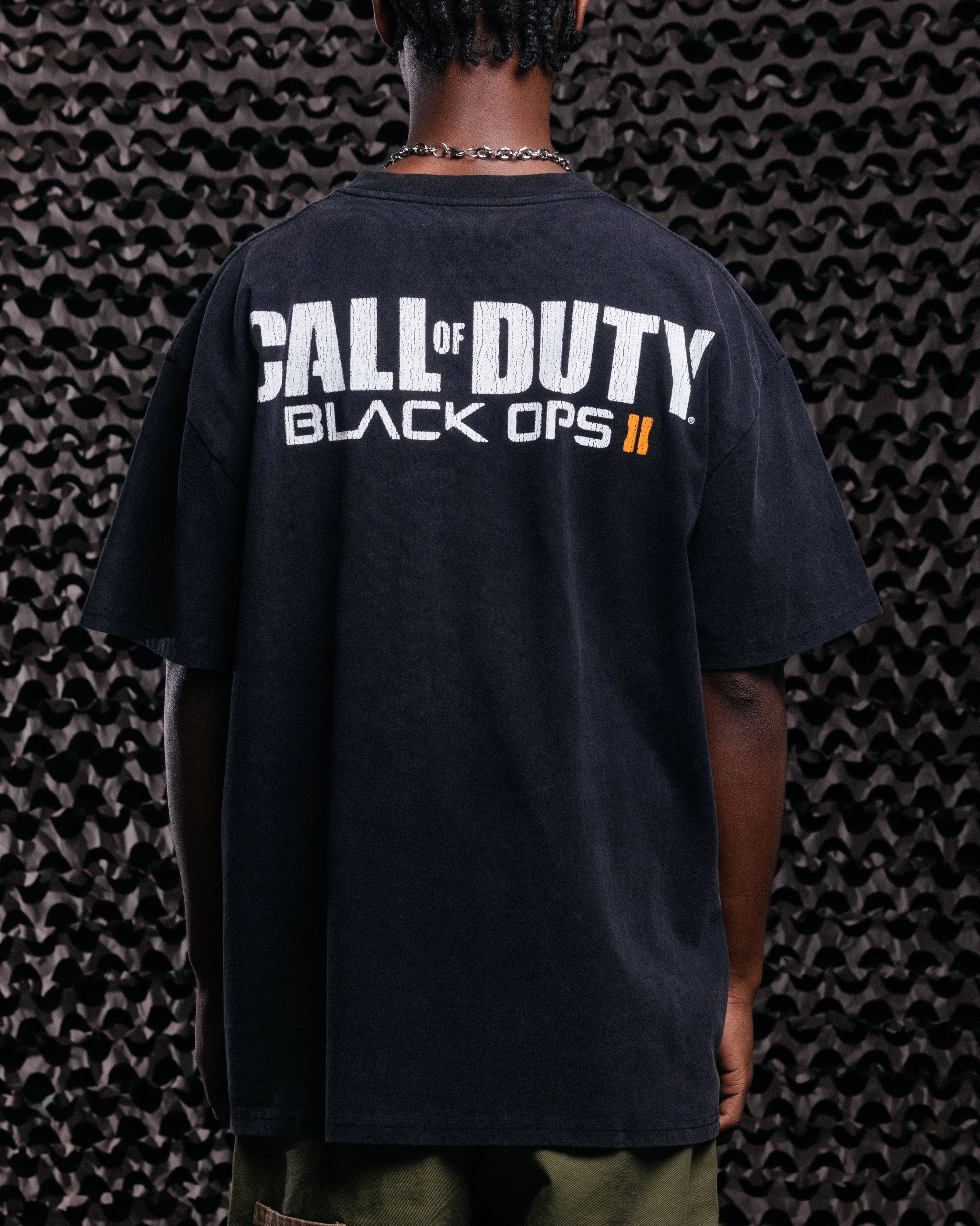 Goat Crew X Call Of Duty Black Ops 2 Vintage T-Shirt Black Acidwash Breathable Fit Wear