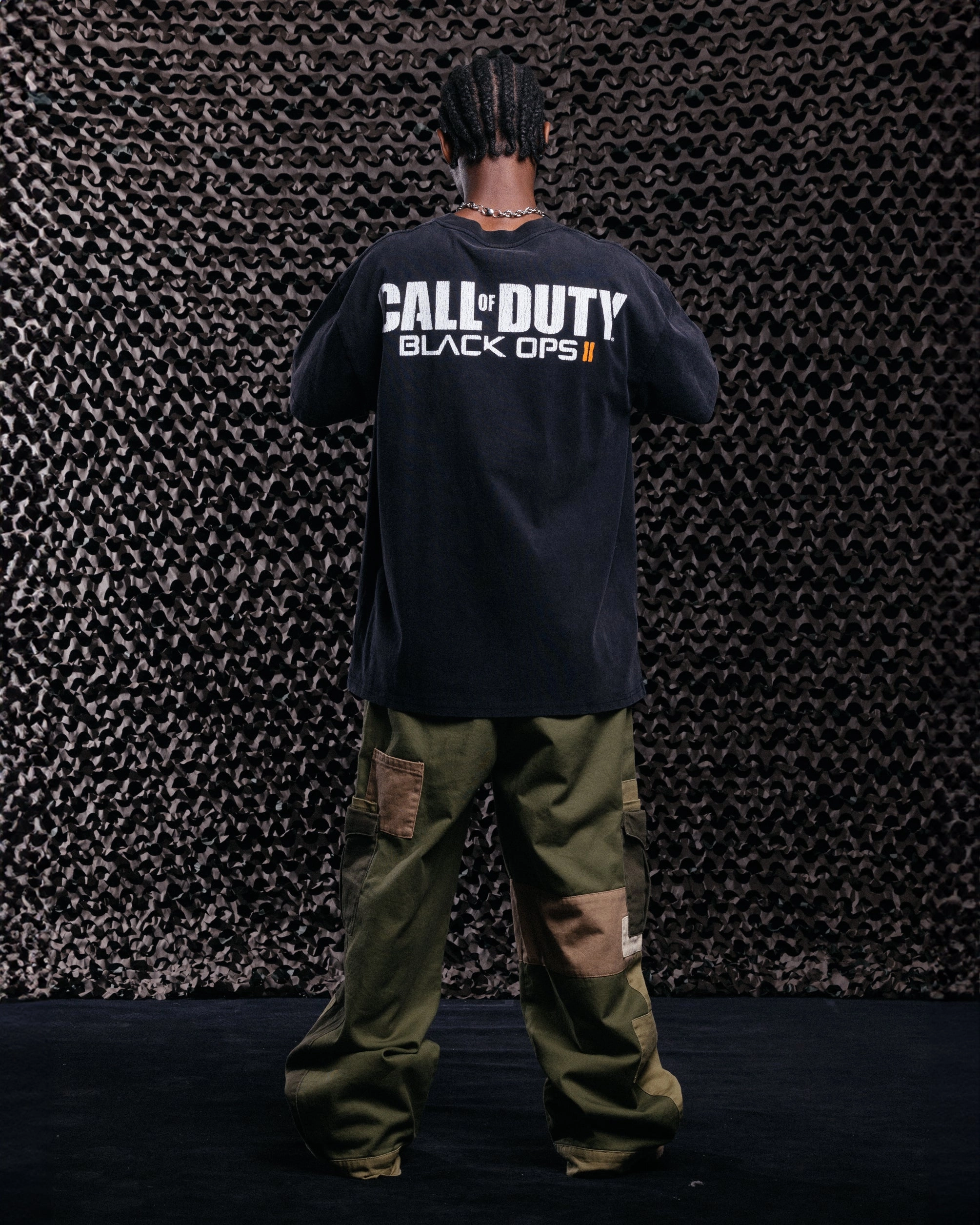 Goat Crew X Call Of Duty Black Ops 2 Vintage T-Shirt Black Acidwash Anti Pilling Surface Flexible Collar