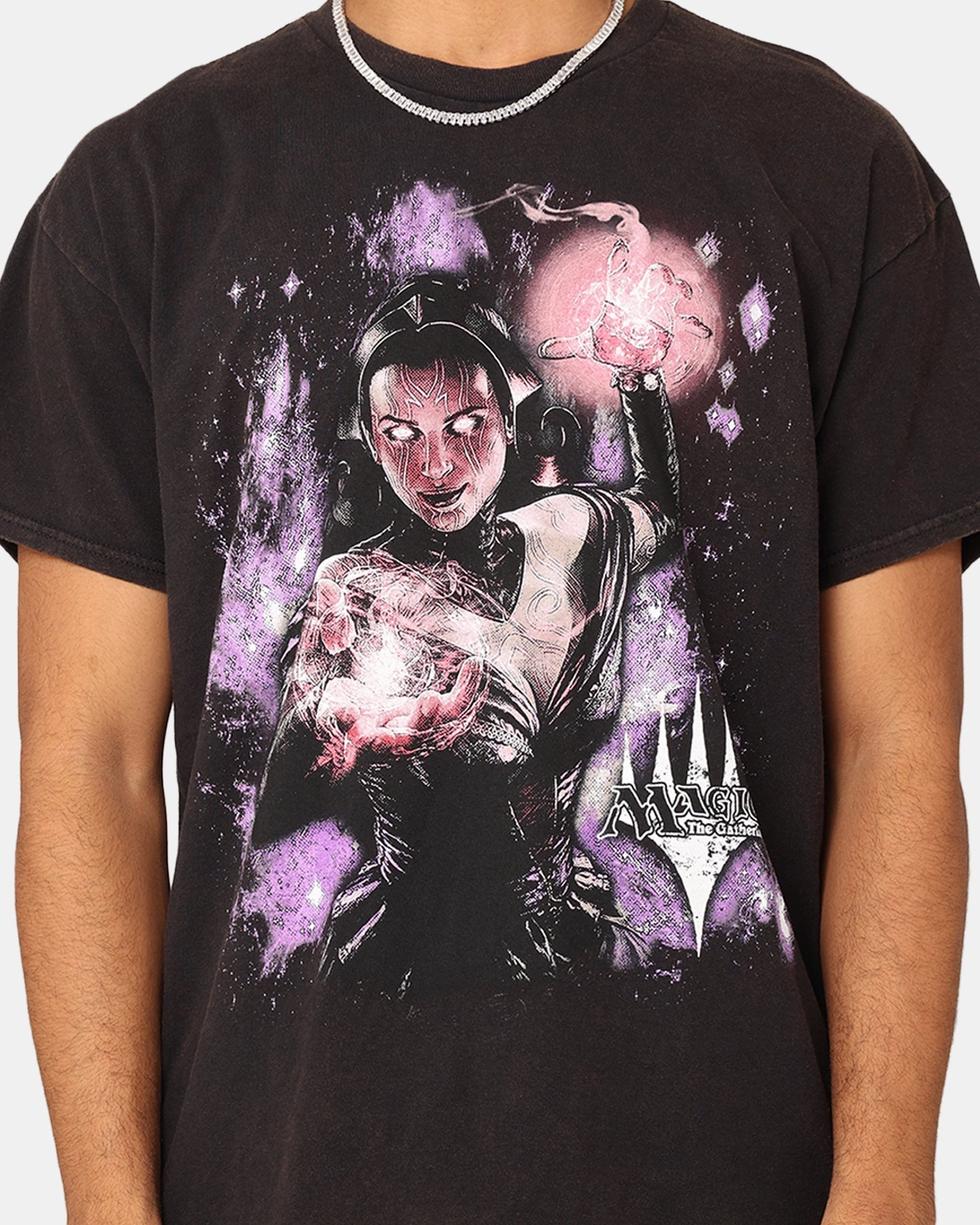 Goat Crew X Magic: The Gathering Liliana Vintage T-Shirt Black Wash Taped Neckline Snag Resistant Surface