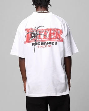 SlimFit Classic timelessness Loiter Mechanic Drop T-Shirt White