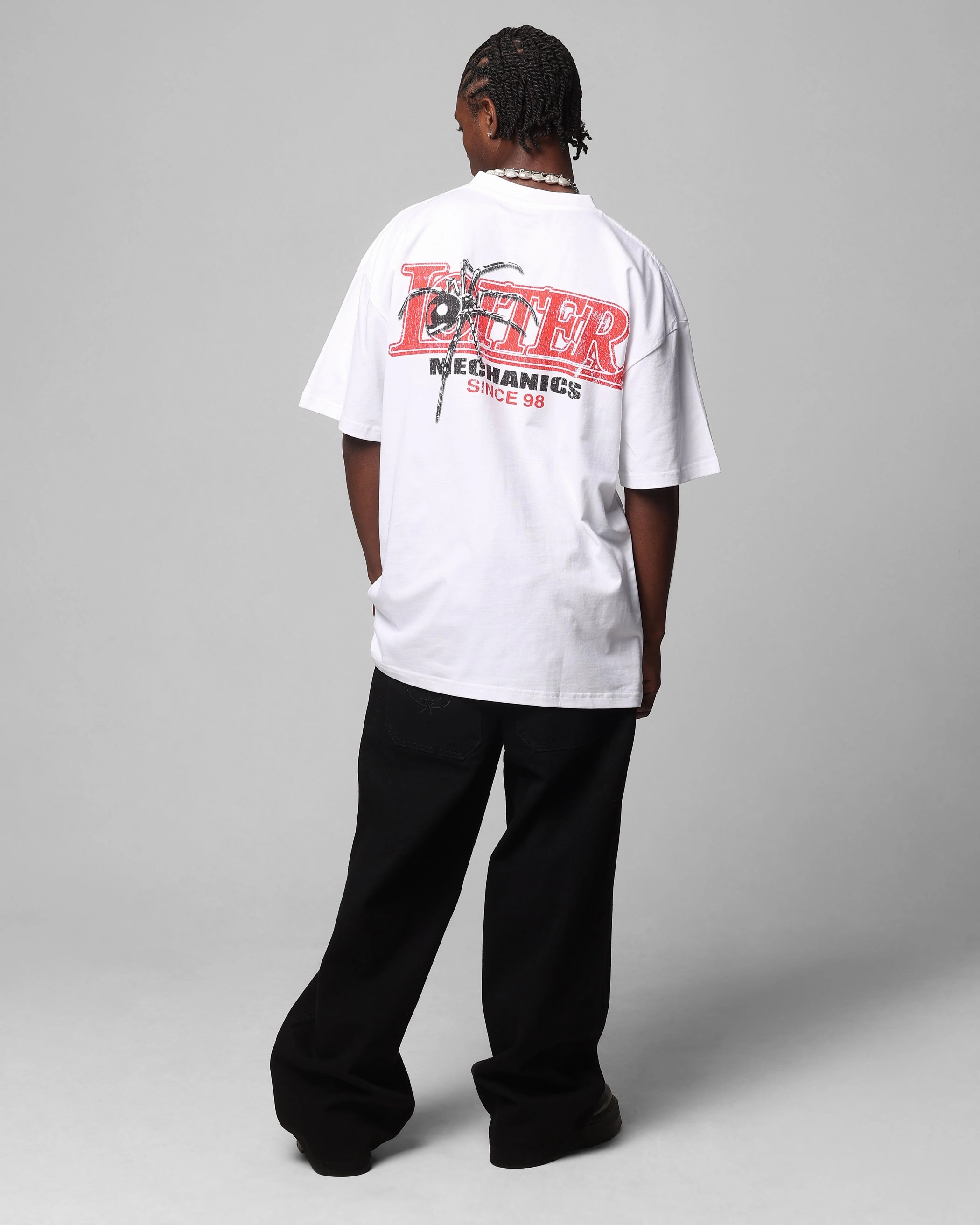 Loiter Mechanic Drop T-Shirt White budget-friendly