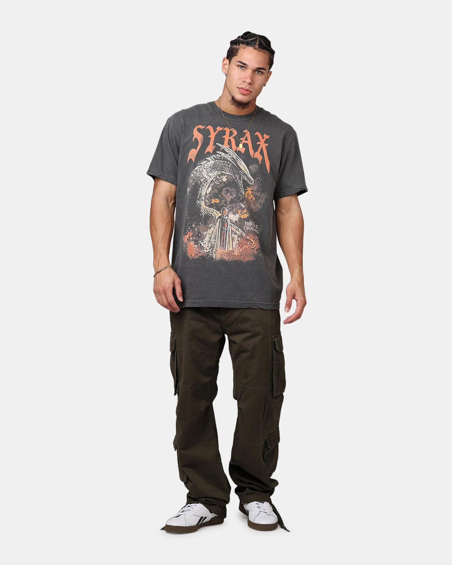 Ripple X Game Of Thrones 'House Of The Dragon' Syrax T-Shirt Washed Black Classic Wearable Relaxed Style
